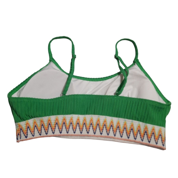 Green Ribbed Bikini Top Large - Picture 3 of 4